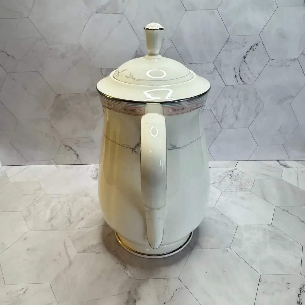 LENOX Debut Collection Tea Coffee Pot & Lid Emily Pattern Discontinued Japan EUC